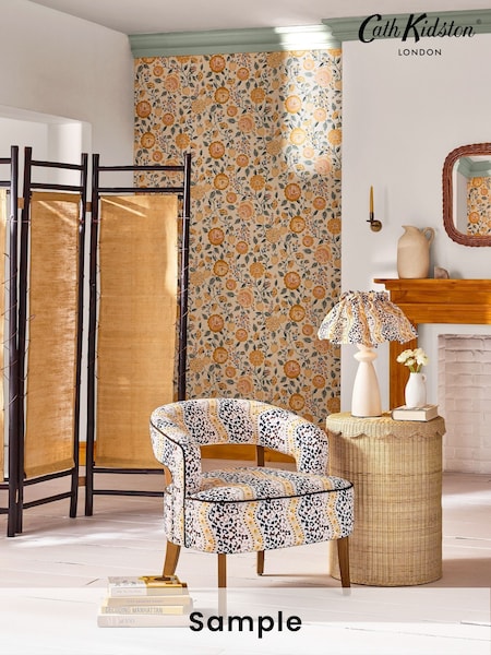 Cath Kidston Yellow Strawberry Garden A4 Wallpaper Sample (W49150) | £1