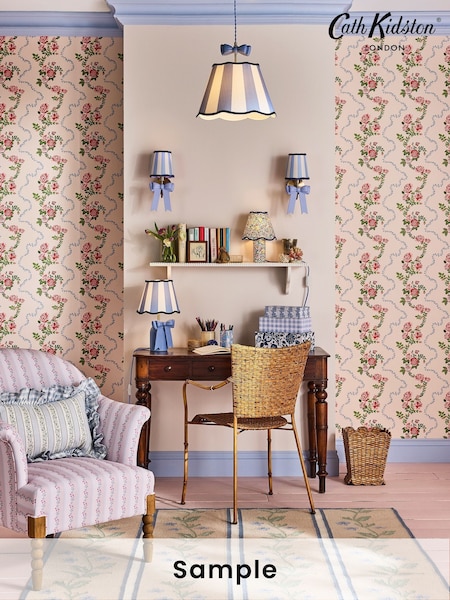 Cath Kidston Pink Flutter A4 Wallpaper Sample (W49162) | £1
