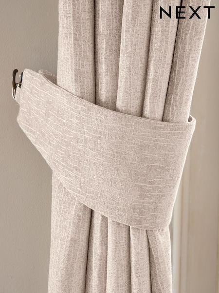 Set of 2 Natural Light Heavyweight Chenille Curtain Tie Backs (W49174) | £10