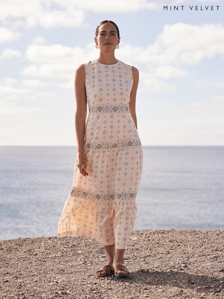Mint Velvet Natural Print Maxi Dress (W49211) | £140