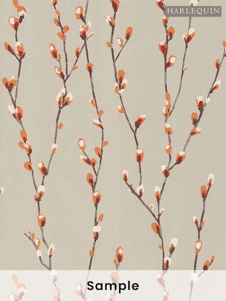 Harlequin Tangerine Gilver Salice Idyllic A4 Wallpaper Sample (W49246) | £1