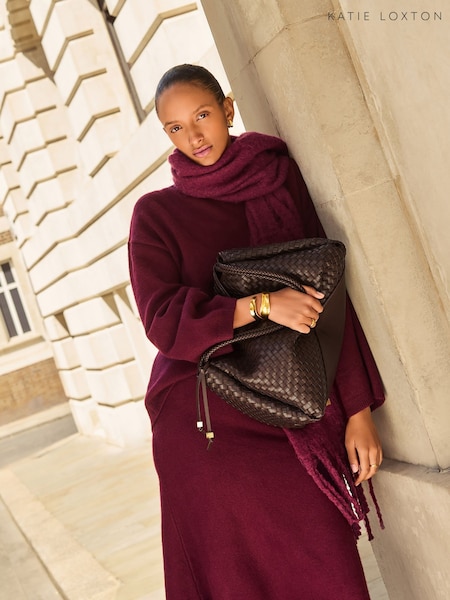 Katie Loxton Brown Large Nova Hand Woven Shoulder Bag (W49295) | £80