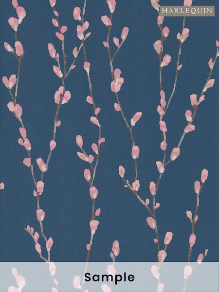 Harlequin Rose Navy Salice Idyllic A4 Wallpaper Sample (W49320) | £1