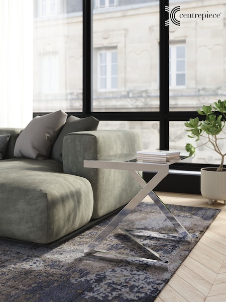Centrepiece Stainless Steel Storm Side Table (W49351) | £359