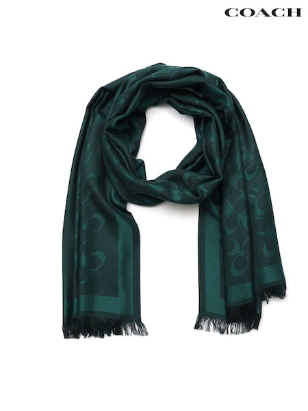 COACH Blue Bias Signature C Oblong Scarf (W49481) | £95