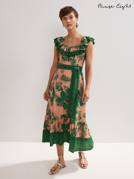 Phase Eight Green Sandra Midi Dress (W49587) | £139