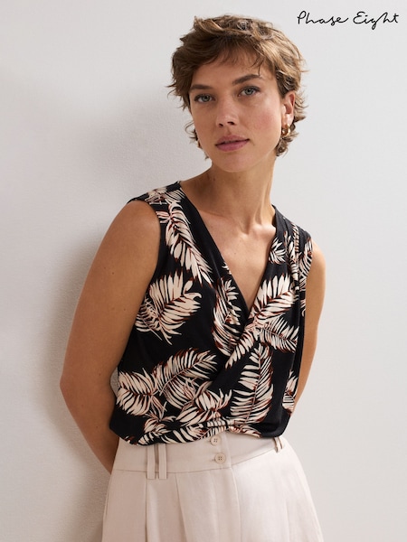 Phase Eight Black Sutton Printed Blouses (W49594) | £49