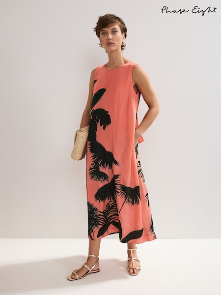 Phase Eight Pink Leila Palm Dress (W49598) | £119