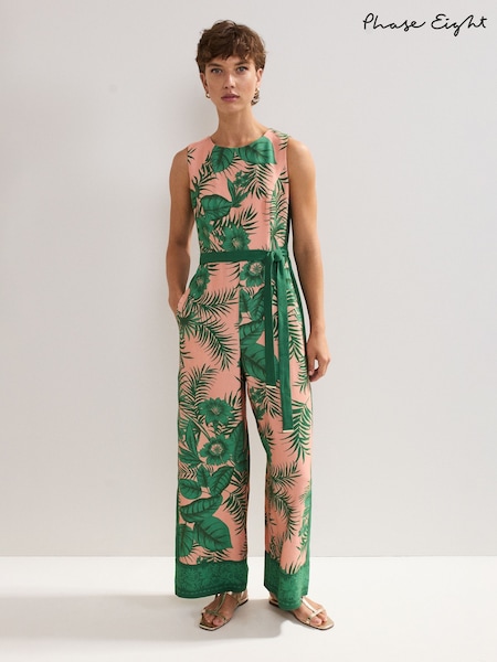 Phase Eight Pink Cyra Palm Jumpsuit (W49599) | £129