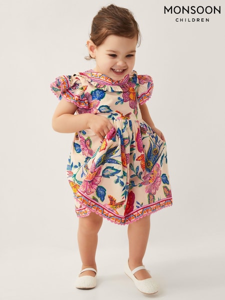 Monsoon Natural Baby Mini Me Aurelia Floral Print Dress (W49624) | £30 - £32