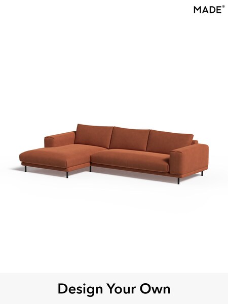 Matt Velvet Easy Clean/Burnt Orange Odin By Made (W49752) | £1,799