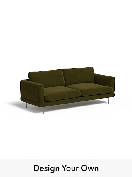 Matt Velvet Easy Clean/Deep Olive Green Lugani By Made (W49755) | £1,299