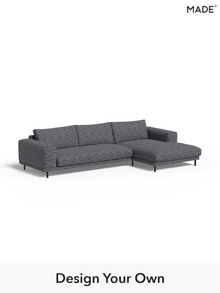 Textured Wave Boucle/Dark Ink Blue Odin By Made (W49762) | £1,999