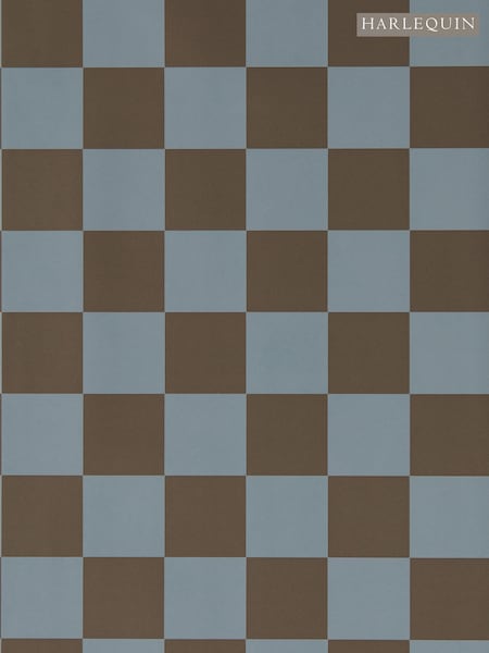 Harlequin Atlantic/Chocolate Blenets Check Henry Holland 10M Wallpaper (W49795) | £80
