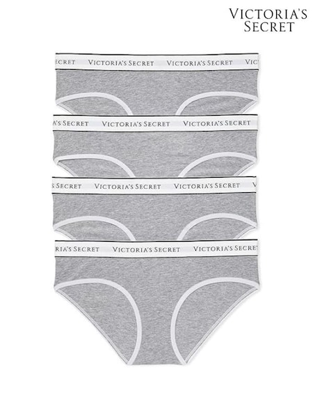Victoria's Secret Heather Grey Hipster Logo 4 Pack Knickers (W49867) | £20