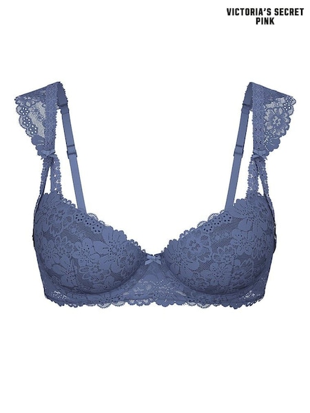 Victoria's Secret PINK Dusty Iris Blue Lightly Lined Lace Bralette (W49874) | £35