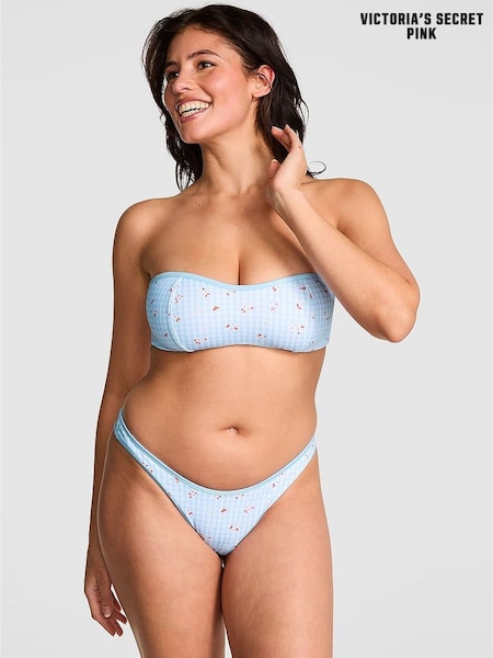 Victoria's Secret PINK Spring Picnic Blue Bandeau Bikini Top (W49877) | £34