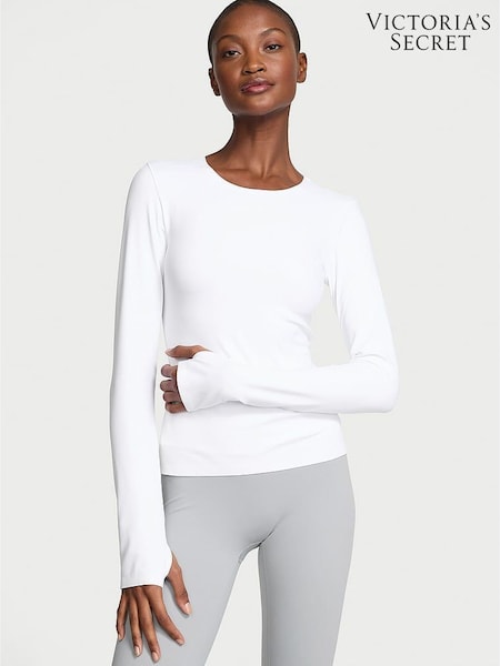 Victoria's Secret White Elevate™ Long Sleeve T-Shirt (W50031) | £45