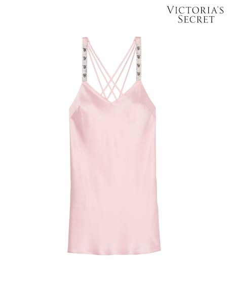 Victoria's Secret Pretty Blossom Pink Shine Satin Strappy Back Slip (W50065) | £75