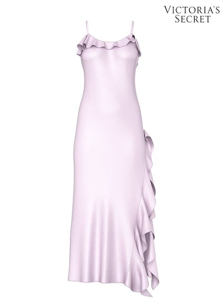 Victoria's Secret Delicate Violet Purple Ruffled Maxi Slip Dress (W50078) | £75