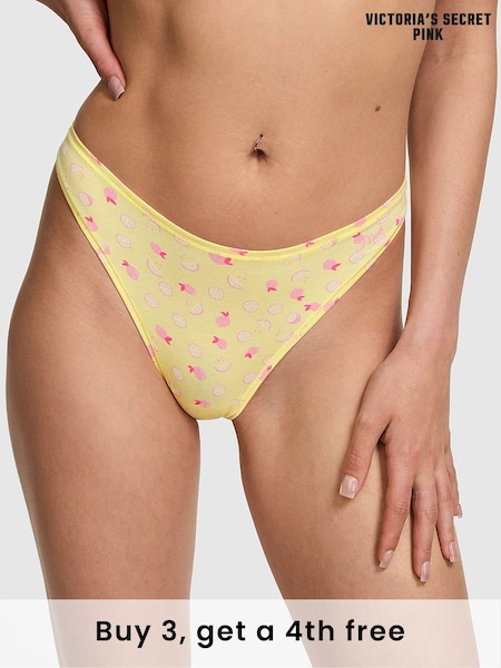 Victoria's Secret PINK Mellow Yellow Fruit Brazilian Cotton Knickers (W50133) | £9