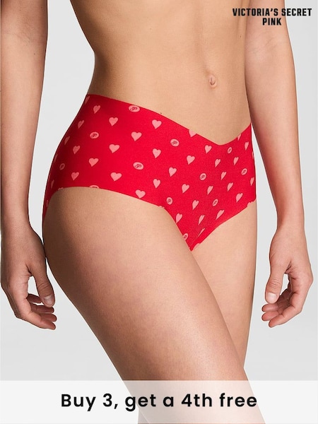 Victoria's Secret PINK Bright Vermillion Red Hipster No Show Knickers (W50206) | £9