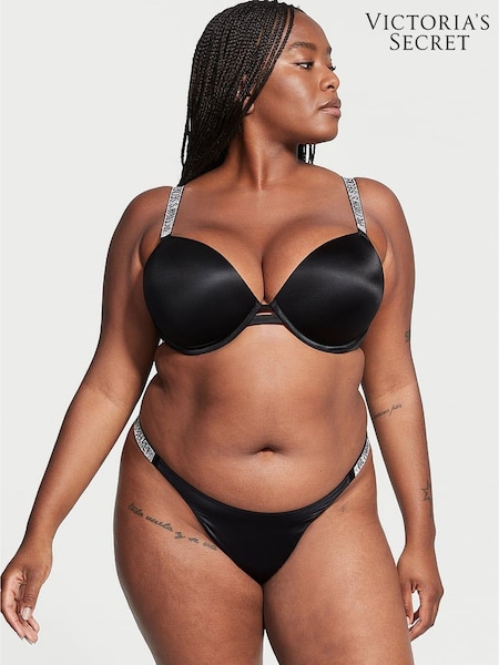 Victoria's Secret Black Thong Shine Strap Knickers (W50232) | £20