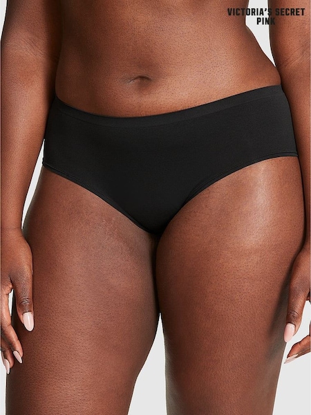 Victoria's Secret PINK Black Hipster Seamless Scoop Thong Knickers (W50340) | £9