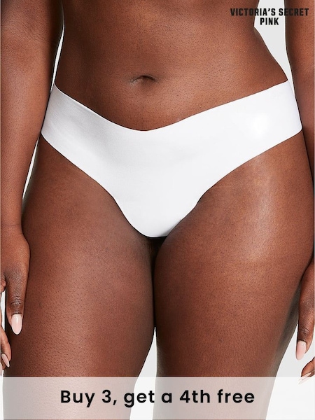 Victoria's Secret PINK Optic White Thong No Show Knickers (W50443) | £9