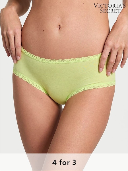 Victoria's Secret Lime Green Cheeky Cotton Lace Trim Knickers (W50451) | £9