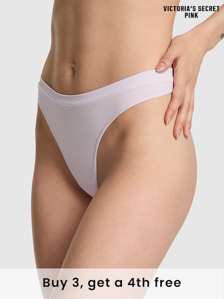 Victoria's Secret PINK Purple Whisper Thong Seamless Scoop Thong Knickers (W50474) | £9