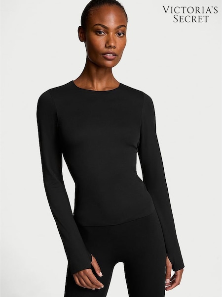 Victoria's Secret Black Elevate™ Long Sleeve T-Shirt (W50542) | £45