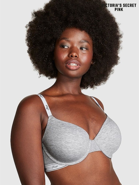 Victoria's Secret PINK Medium Heather Grey Cotton Bra (W50567) | £29