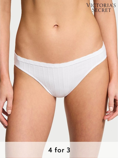 Victoria's Secret White Bikini Ribbed Knickers (W50572) | £9
