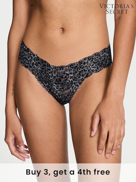 Victoria's Secret Grey Leopard Thong Knickers (W50576) | £9