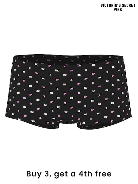 Victoria's Secret PINK Black PINK Print Short No Show Knickers (W50609) | £9