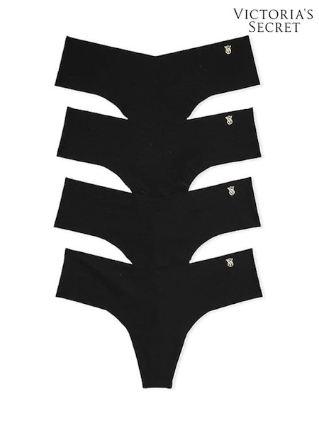 Victoria's Secret Black Thong 4 Pack Knickers (W50713) | £20