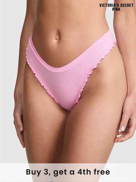 Victoria's Secret PINK Pink Lollipop Thong Seamless Scoop Thong Knickers (W50780) | £9
