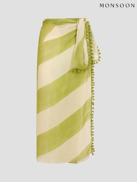Monsoon Green Sorcha Stripe Sarong (W50839) | £25