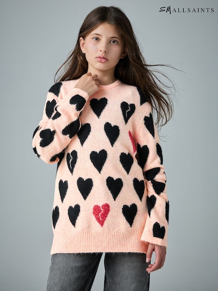 smALLSAINTS Pink Amore Heart Knitted Jumper (W50903) | £35 - £39