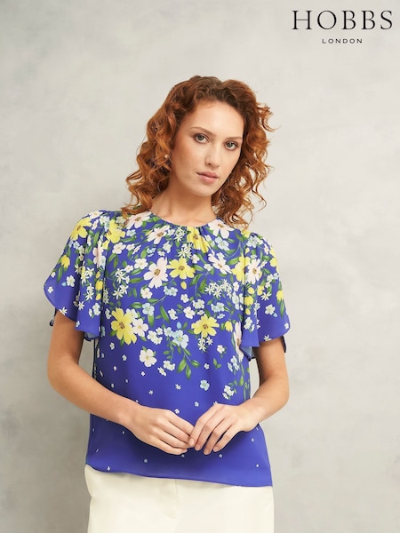 Hobbs Blue Verena Top (W50967) | £99