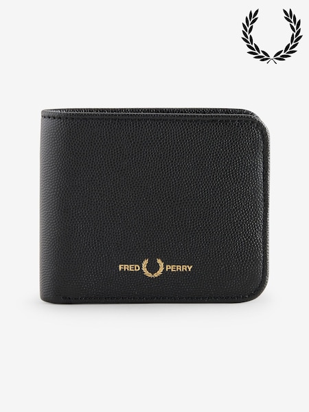 Fred Perry Scotchgrain Leather Black Wallet (W51020) | £70