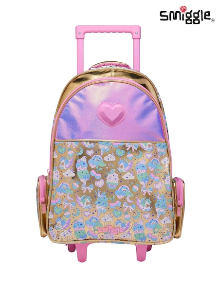 Smiggle Pink Radiant Trolley Backpack With Light Up Wheels (W51046) | £55