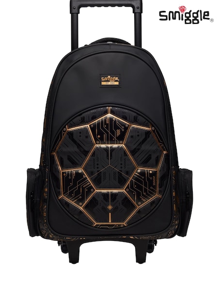 Smiggle Black Livewire Trolley Backpack With Light Up Wheels (W51050) | £55
