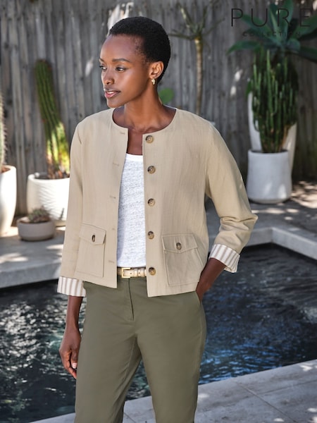 Pure Collection Natural Linen Blend Jacket (W51134) | £99