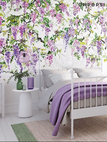 Ohpopsi Amethyst Trailing Wisteria 10M Wallpaper (W51155) | £223