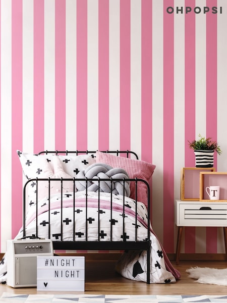 Ohpopsi Bubblegum Bloc Stripe 10M Wallpaper (W51157) | £50