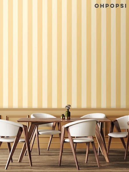 Ohpopsi Wheat Bloc Stripe 10M Wallpaper (W51165) | £50