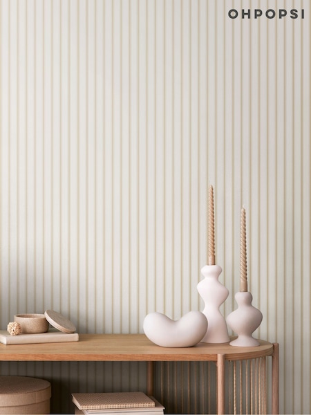 Ohpopsi Barley Ticking Stripe 10M Wallpaper (W51167) | £50