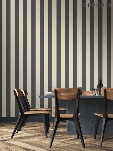 Ohpopsi Onyx Bloc Stripe 10M Wallpaper (W51174) | £50